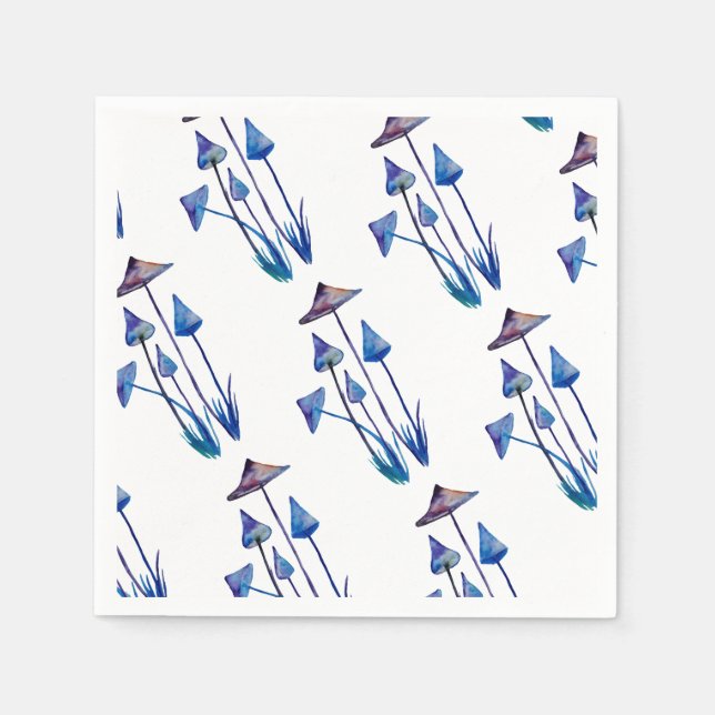 Serviette En Papier Champignons Aquarelle dessin de serviettes (Devant)