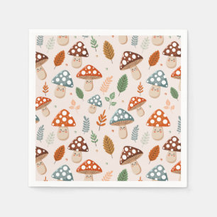 Serviette En Papier Champignons, Feuillage d'automne, Nature Patten