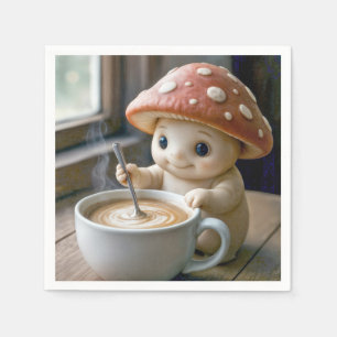 Serviette En Papier Champignons Munchkin Stirring Café du matin