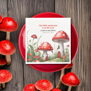 Serviette En Papier Champignons rouges Baby shower des bois