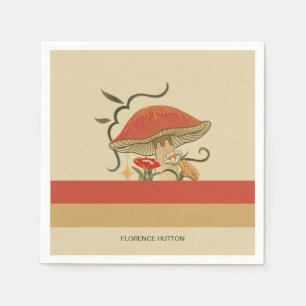 Serviette En Papier Champignons rouges Vintages
