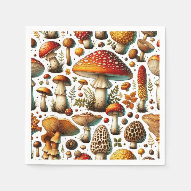 Serviette En Papier Champignons sauvages Whimsical (Devant)