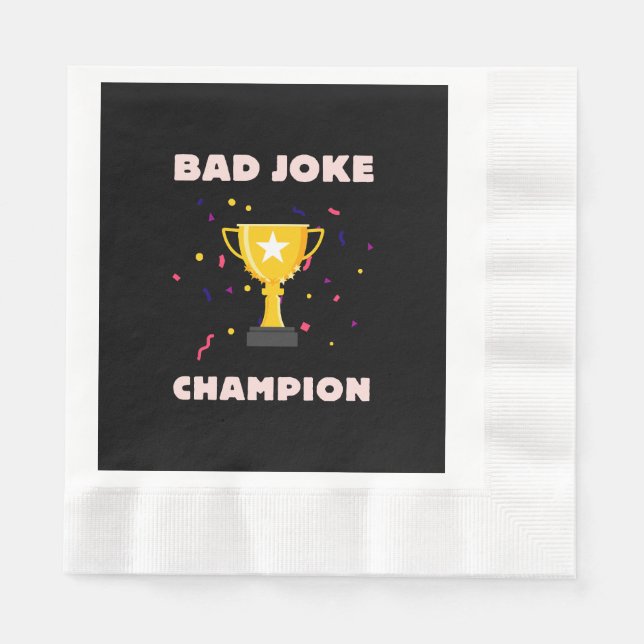 Serviette En Papier Champion de mauvaise blague (Devant)
