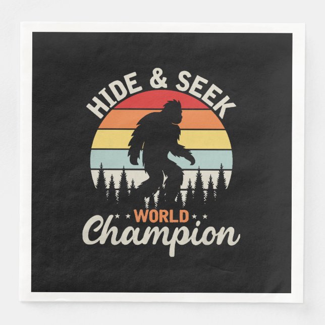Serviette En Papier Champion du Monde de Cache-Cache Bigfoot (Devant)