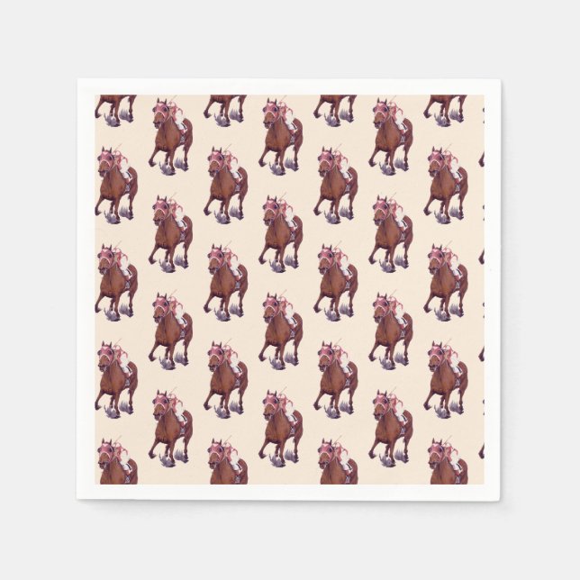 Serviette En Papier Champion Racehorse Thoroughbred (Devant)