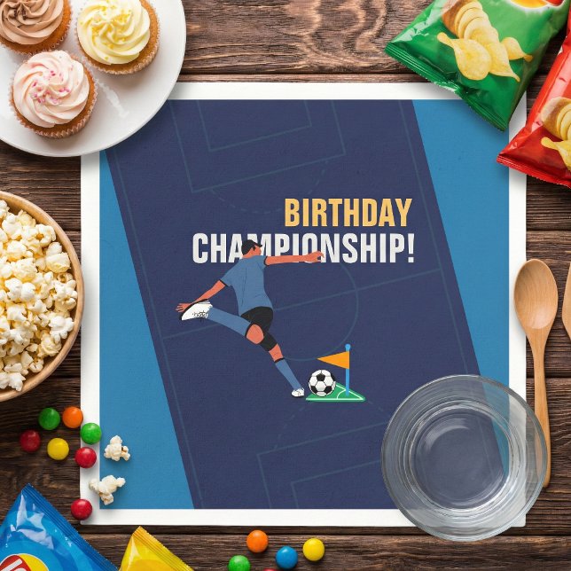Serviette En Papier Championnat de la partie d'anniversaire de footbal (Créateur téléchargé)