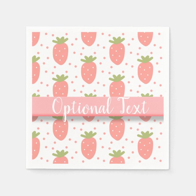 Serviette En Papier Champs de fraises (Devant)