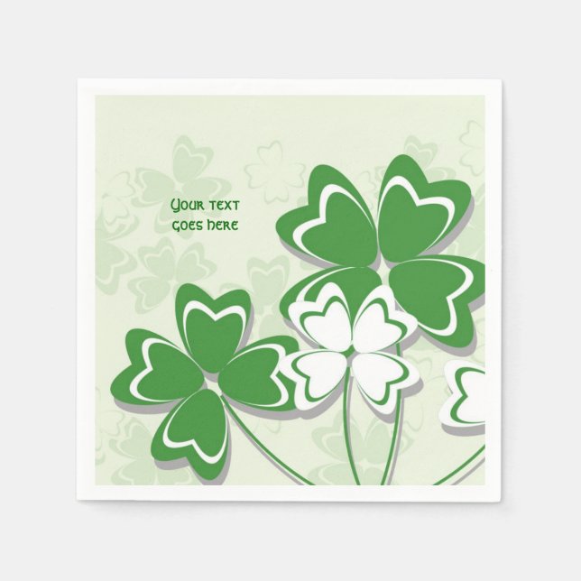 Serviette En Papier Chance chanceuse shamrock irlandais St. Patrick’s (Devant)