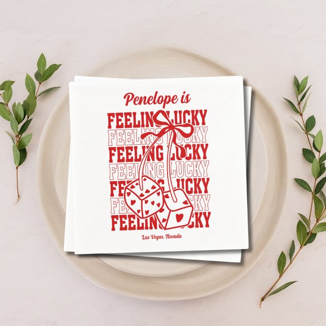 Serviette En Papier Chance en amour Bachelorette Party Napkins (Feeling Lucky in Love Bachelorette Party Napkins
)