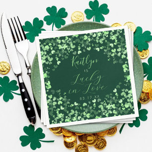 Serviette En Papier Chanceux en amour Bridal Shower Saint-Patrick