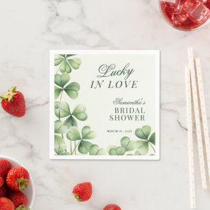 Serviette En Papier Chanceux en amour Bridal Shower Shamrock vert