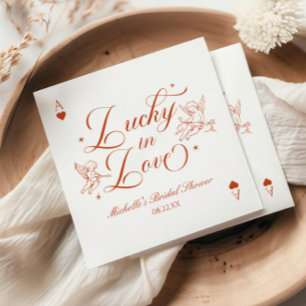 Serviette En Papier Chanceux en amour Cupid Vintage Shower de Mariage