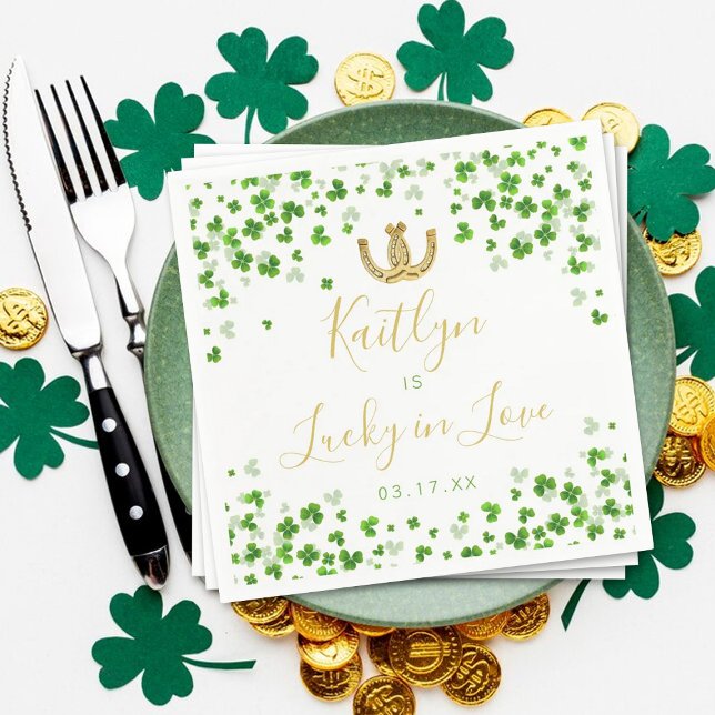 Serviette En Papier Chanceux en amour Mariage Saint-Patrick (Créateur téléchargé)
