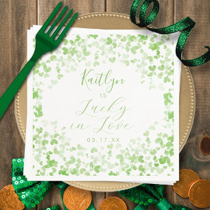 Serviette En Papier Chanceux en amour Saint-Patrick Fête de mariage