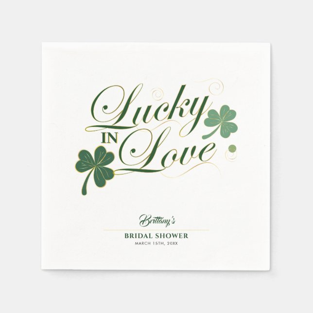 Serviette En Papier Chanceux en amour St Patrick's Moderne Enterrement (Devant)