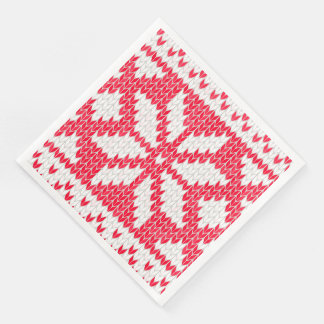 Serviette En Papier Chandail de Noël Knit Red Snowflake