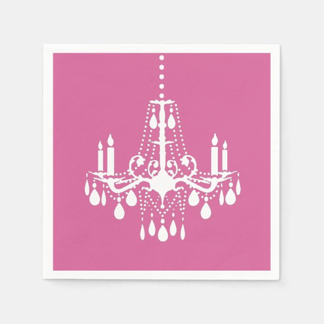 Serviette En Papier Chandelier rose Naples (Devant)