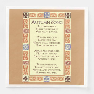 Serviette En Papier Chanson d'automne Vintage Harvest Art