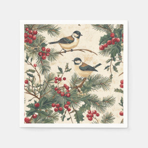 Serviette En Papier Chanson Héritage Holly Noël Crème Woodland