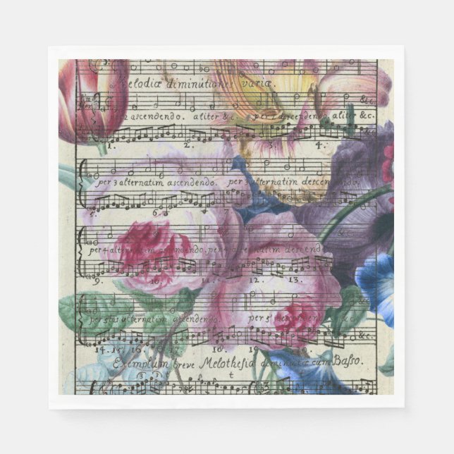 Serviette En Papier Chansons florales (Devant)