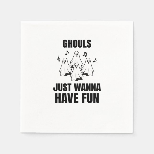 Serviette En Papier Chant de dessin - "Les Gouls veulent juste s'amuse (Devant)