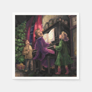 Serviette En Papier Chant de Noël le long