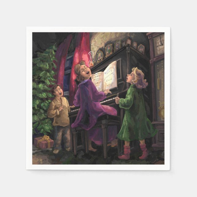 Serviette En Papier Chant de Noël le long (Devant)