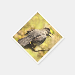 Serviette En Papier Chanter Gris Catbird Papier Napkins