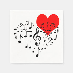 Serviette En Papier Chanter un coeur unique