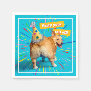 Serviette En Papier Chapeau d'anniversaire pour derrière de Corgi