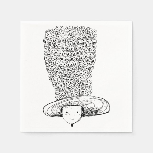 Serviette En Papier Chapeau de fleurs (Devant)