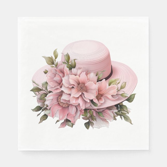 Serviette En Papier Chapeau floral (Devant)