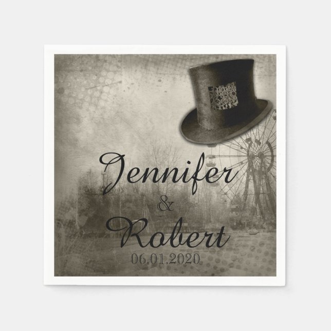 Serviette En Papier Chapeau haut-de-forme de carnaval Steampunk pour m (Devant)