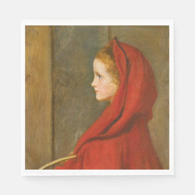 Serviette En Papier Chaperon rouge (par John Everett Millais) (Devant)