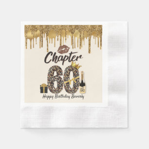 Serviette En Papier Chapitre 60 Empreinte de léopard 70e anniversaire 