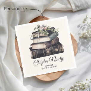 Serviette En Papier Chapitre 90 Livre Vintage 90e anniversaire