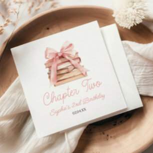 Serviette En Papier Chapitre deux nœud rose livres fête d'anniversaire