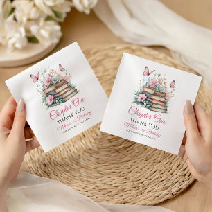 Serviette En Papier Chapitre Un 1er Livre Thème Fille Premier Annivers