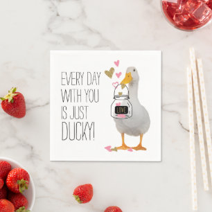 Serviette En Papier Chaque jour avec vous est juste Ducky Valentine