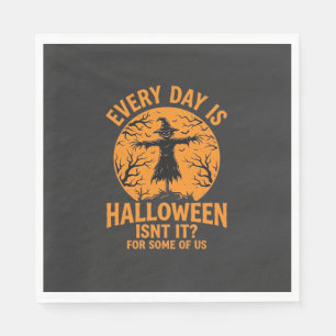 Serviette En Papier Chaque Jour Est Halloween Épouvantail Sorcière Con