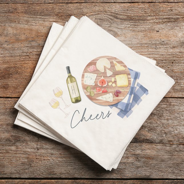 Serviette En Papier Charcuterie Commission Vins et Fromages Monogramme (Créateur téléchargé)