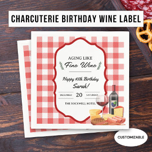Serviette En Papier Charcuterie et fête du vin Pique-nique Anniversair