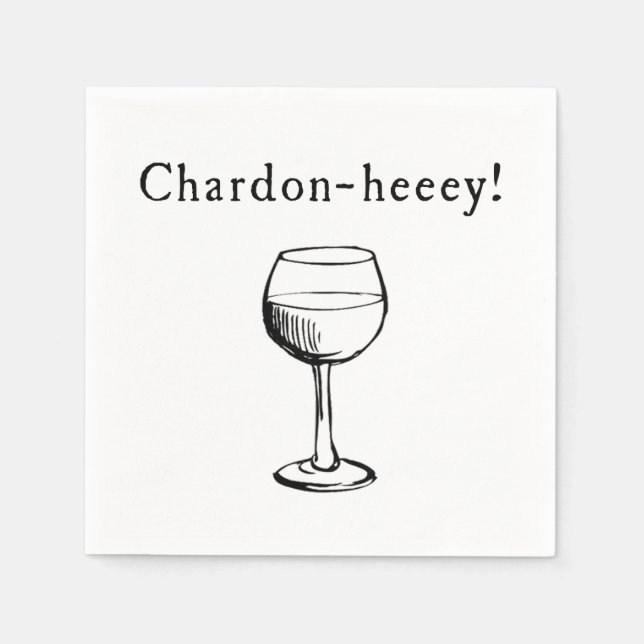 Serviette En Papier Chardon-heeey ! Chardonnay Amateurs de vin serviet (Devant)
