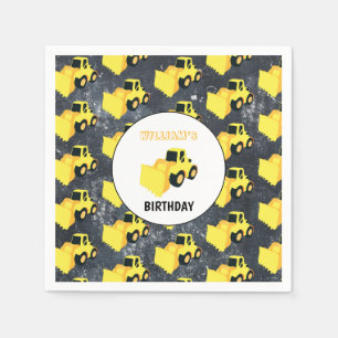 Serviette En Papier Chargeur frontal Construction Camion Anniversaire