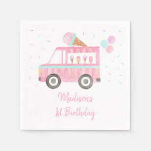 Serviette En Papier Chariot à glace moderne Anniversaire