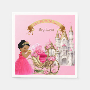 Serviette En Papier Chariot de Château de Princesse Royale Rose Or Fil