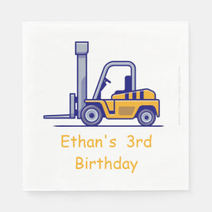 Serviette En Papier Chariot de construction Anniversaire