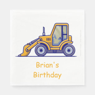 Serviette En Papier Chariot de construction Anniversaire