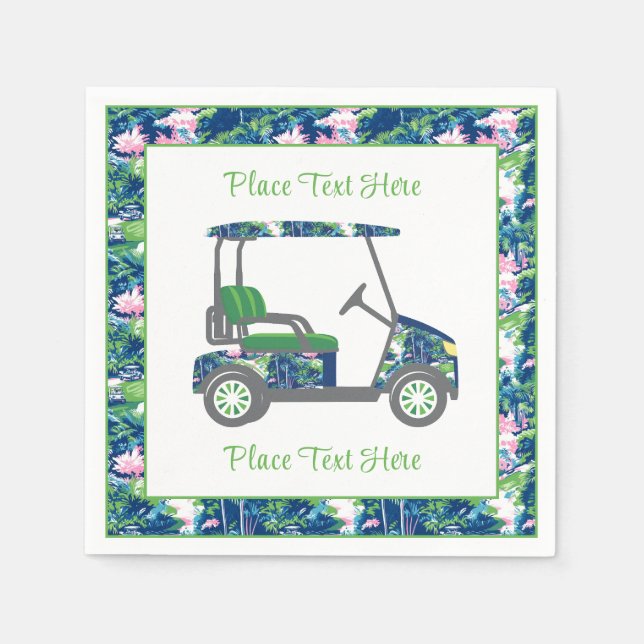Serviette En Papier Chariot de golf à impression prépa golf (Devant)