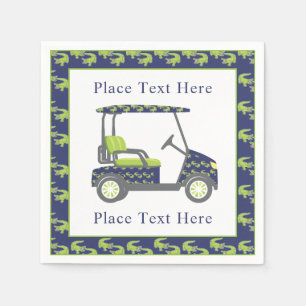 Serviette En Papier Chariot de golf d'alligators preppy